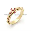 14K Solid Gold Cross Rosary Ring by Esther Lee