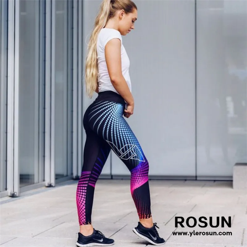 Women Ladies Printed Leggings Sweatpants Gym Sport Running Yoga Slim Fit Pants 