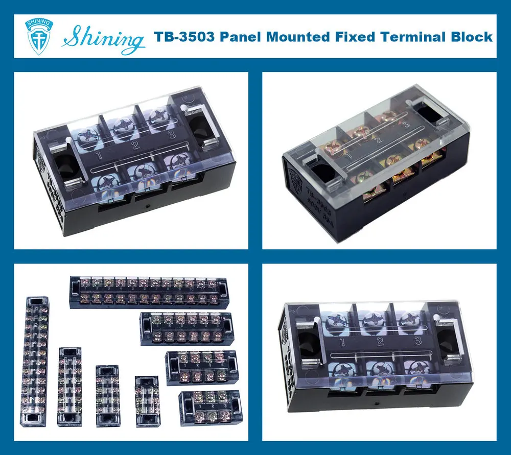 Tb3503 Panel Mounted 600v 3 Pole 35a Ac Terminal Block Connector Buy