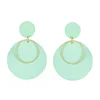Burgundy Mint Grey Rubber Coating Matte Colored Multi Disc Drop Earrings for Women
