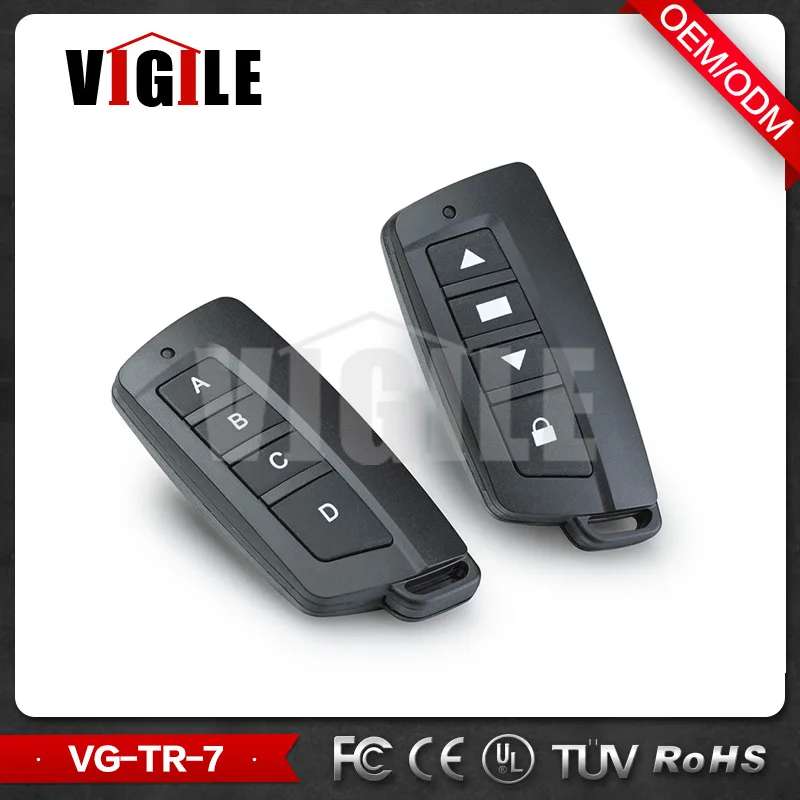 
2/4 Channel Remotes Remote Control, Rolling Code Transmitter for Sliding Swing Garage Door 