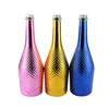 Top quality 750ml fancy electroplating empty champagne glass bottle for sale