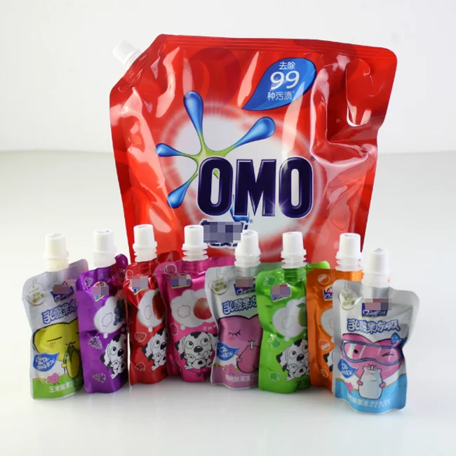 Customized laminated material fruit juice doypack with spout