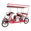 Free Spare Parts Beach Cruiser Pedal Quadricycle For Sale, Sightseeing 4 Person Surrey Tandem Bike