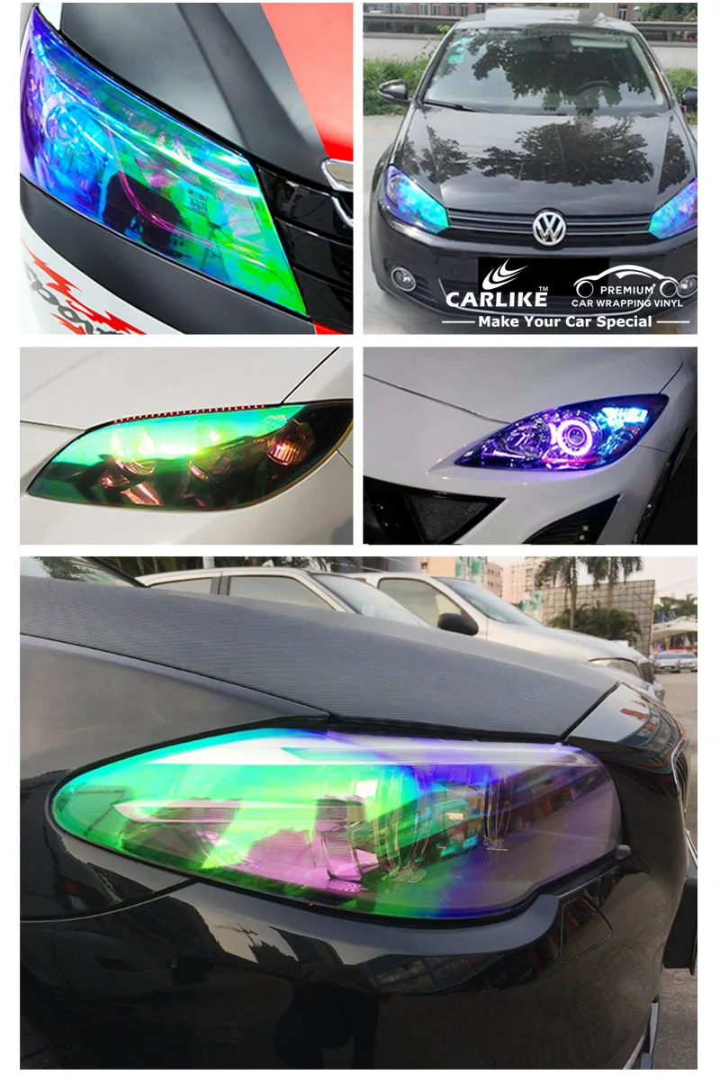 Film De Voiture Personnalisée Lumière De Haute Qualité Couleur Changement Caméléon Auto Phare