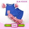 2018 Summer Little Girls Boutique Remake Clothing Sets Red White Blue 4th of July Outfits