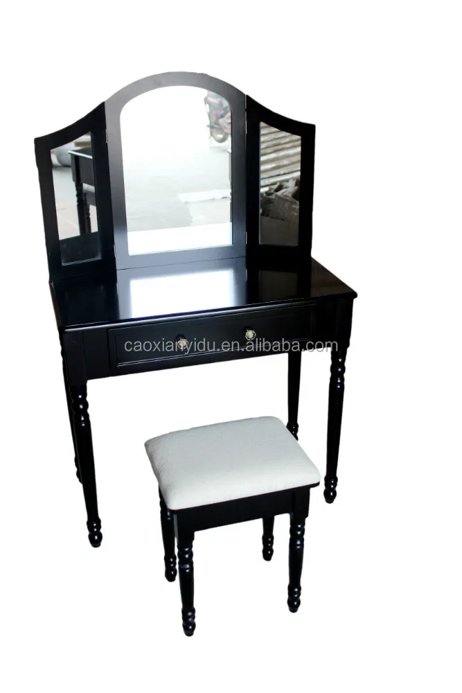 Black Dresser With Three Pieces Mirrors Buy Dressing Table With