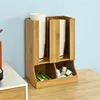 bamboo Coffee Cup or Hot Cup Holder, Dispenser Organizer for Hot Drink Cups