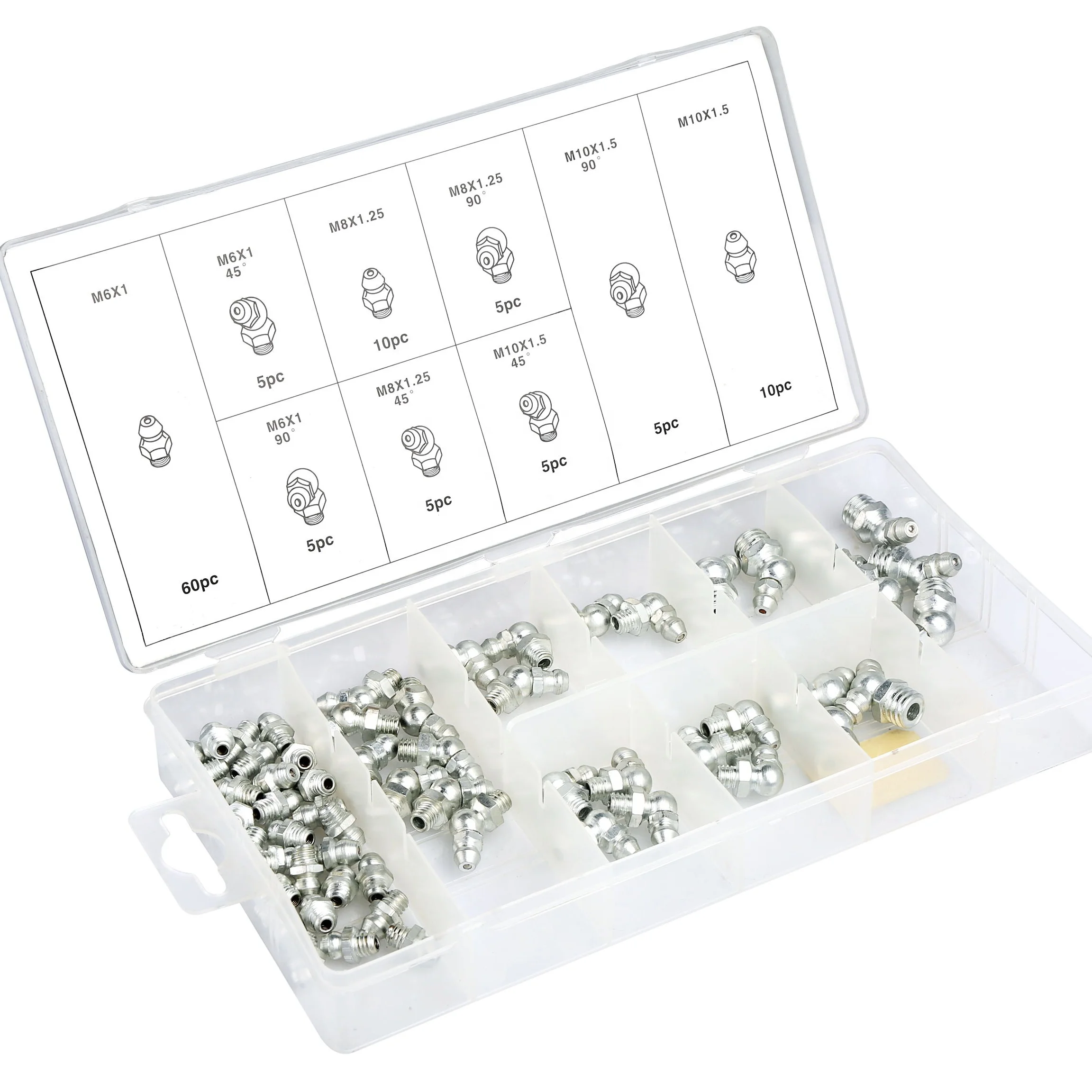 Grease Nipples Assorted Pack M6X1 M8X1 M10X1 15