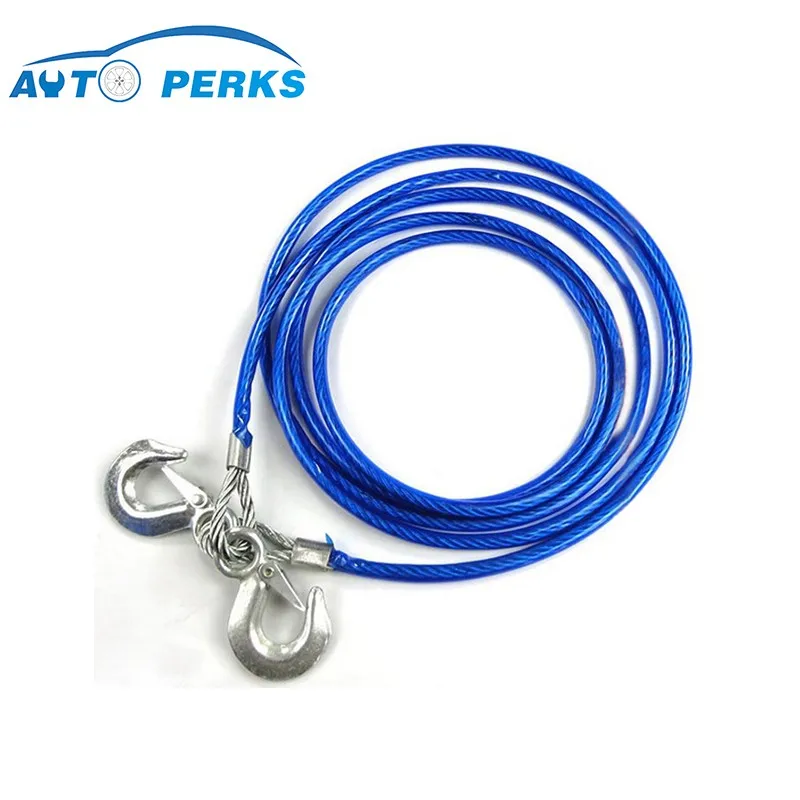 6mm Steel Wire 4m Car Vehicle Boat Tow Rope 5ton Towing Strap Rope With