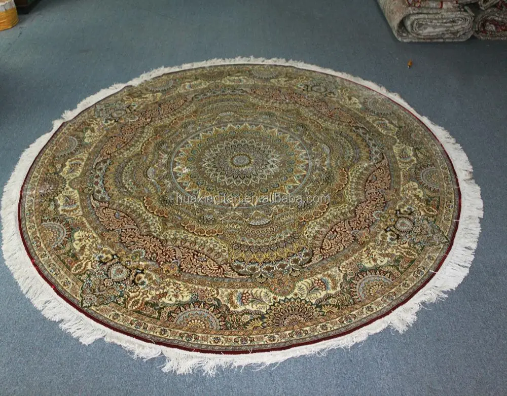 Round Shape Handknotted Silk Carpets Buy Round Shape Handknotted Silk Carpets,Round Silk