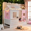 2018 Solid wood girls bedroom sets luna hide Kids House frame bed with trundle drawer and flower tent