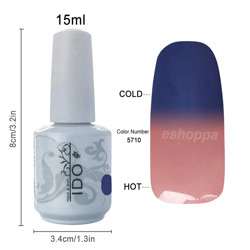48 Colors IDO 5710 Colored UV Gel Polish Wholesale Nail Supplies Color Changing Nail Enamel