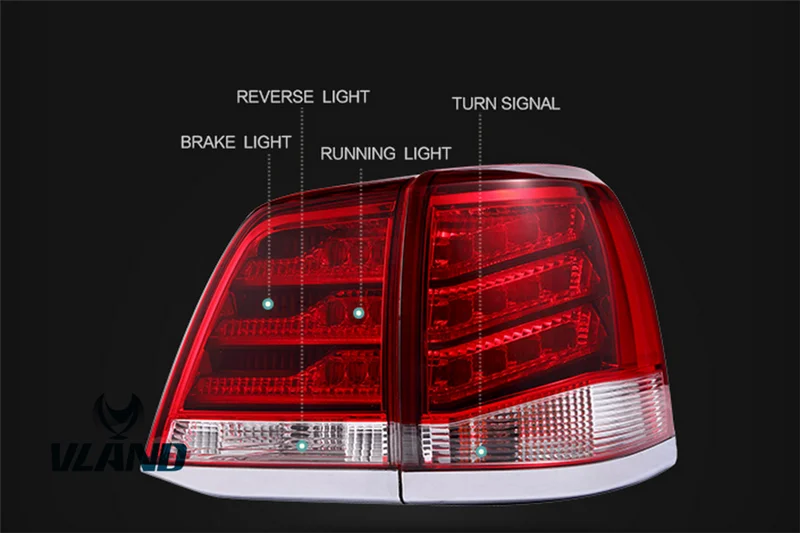 VLAND factory accessories for Car Taillight for Land Cruiser LED Tail light for 2008-2012 2014 2015 for Land Cruiser Tail lamp