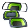 Kitchen Maestro Collapsible Over the Sink LFGB FDA colored rectangular Collapsible cooking colander
