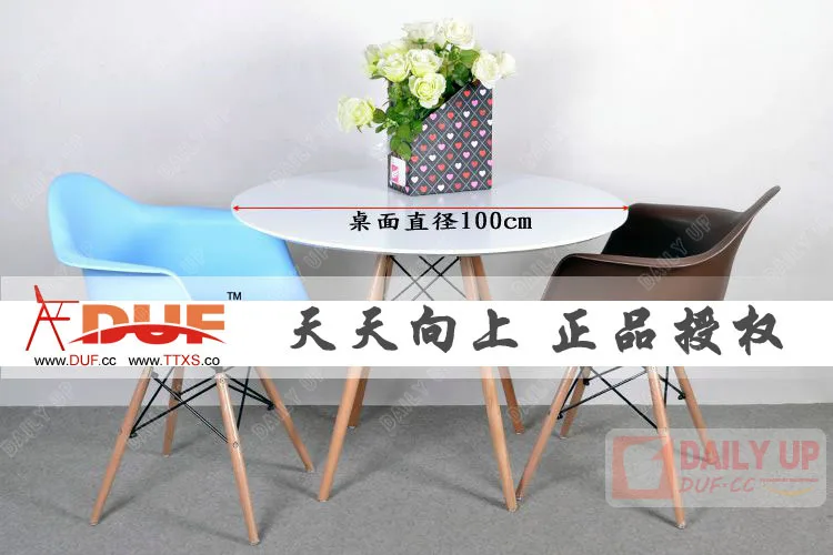 80*80CM Modern Style Coffee Table With Large Desktop Wooden Legs Round Dining Table For Household Kitchen Restaurant