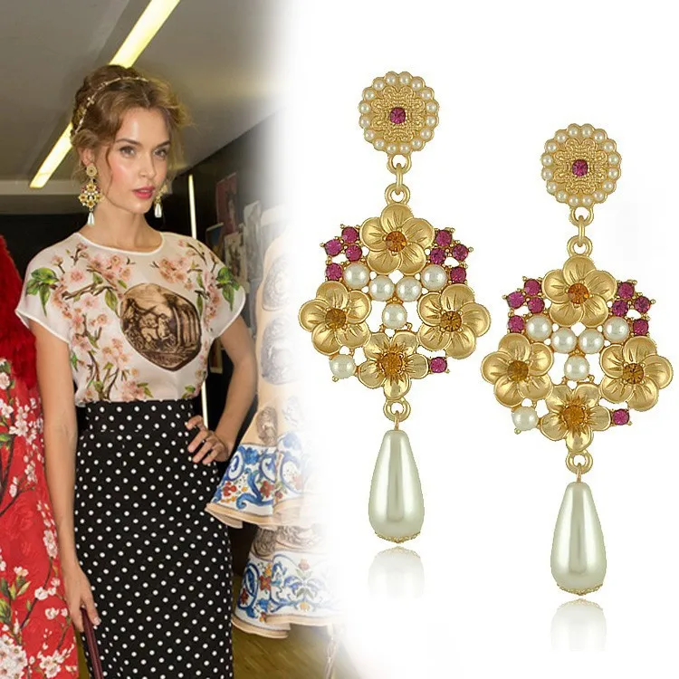 Italian Earrings Online Find Deals On Get Quotations High Quality 2017 New Design Italian Brand Pearl Flower Dangle Earrings For Women Wedding Brincos Penntes