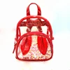 Custom Cute Rabbit Transparent Waterproof Children Backpack Clear Quicksand Flowing Sequins Mini Girl's School Bags