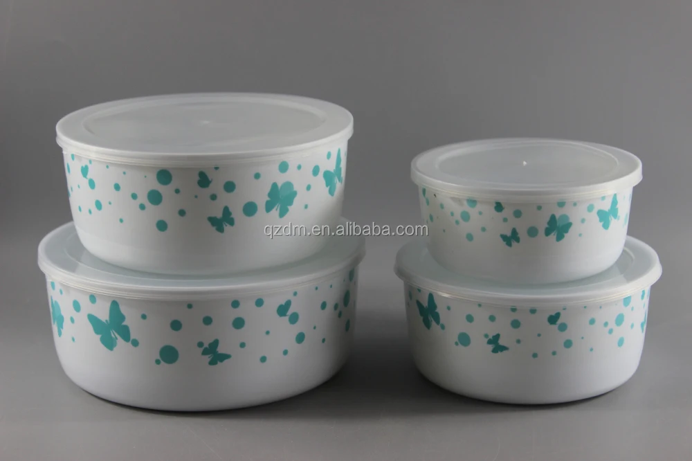 Reusable Plastic Melamine Food Container Bowl Set With Lid