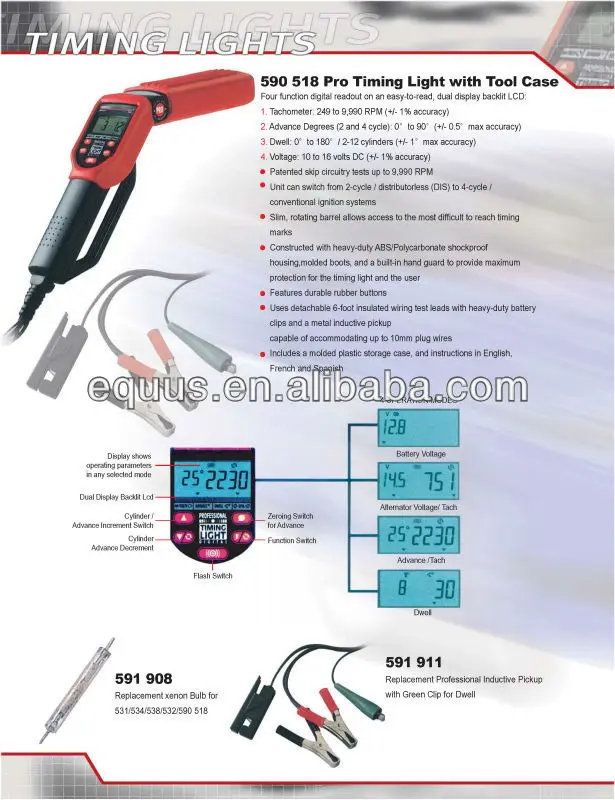 Equus Digital Gasoline And Petrol Timing Light Rpm Automotive