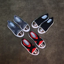 2016 fashion sneakers elastic band designer s brand shoes for kid slip on footwear breathable knitting