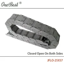 JFLO 1 Meter 25x57mm Wire Carrier Cable Drag Chain Closed on Both Sides CNC Router Cable Chain with end Joints Tanks chain