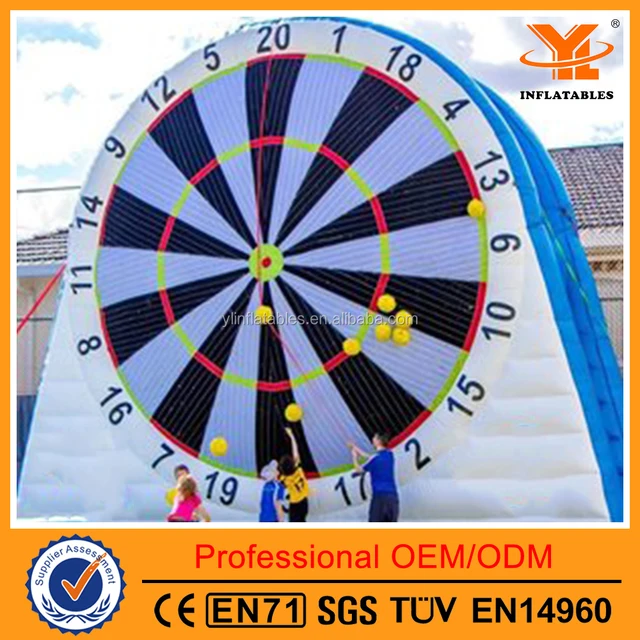 Inflatable Soccer Dart Theme Park, Velcro Ball Shooting Games for Kids and Adults