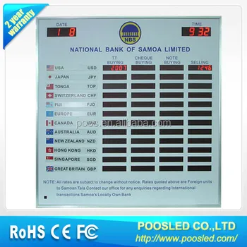 Exchange Currency Panel Screen Red Led Money Rate Display Exchange Currency Panel Screen Red Led Money Rate Display Board Bank