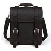 Tiding Brand Genuine Top Cow Leather Laptop Bag Men Square Modern Classic Coffee Computer Business Backpack Leather