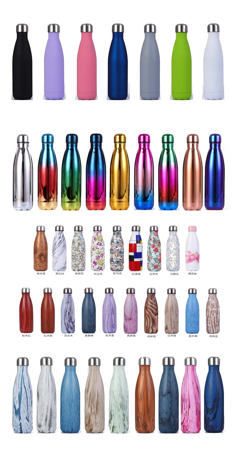 Leak-Proof Double Walled Cola Shape Bottle 18/8 Stainless Steel Vacuum Insulated Water Bottle