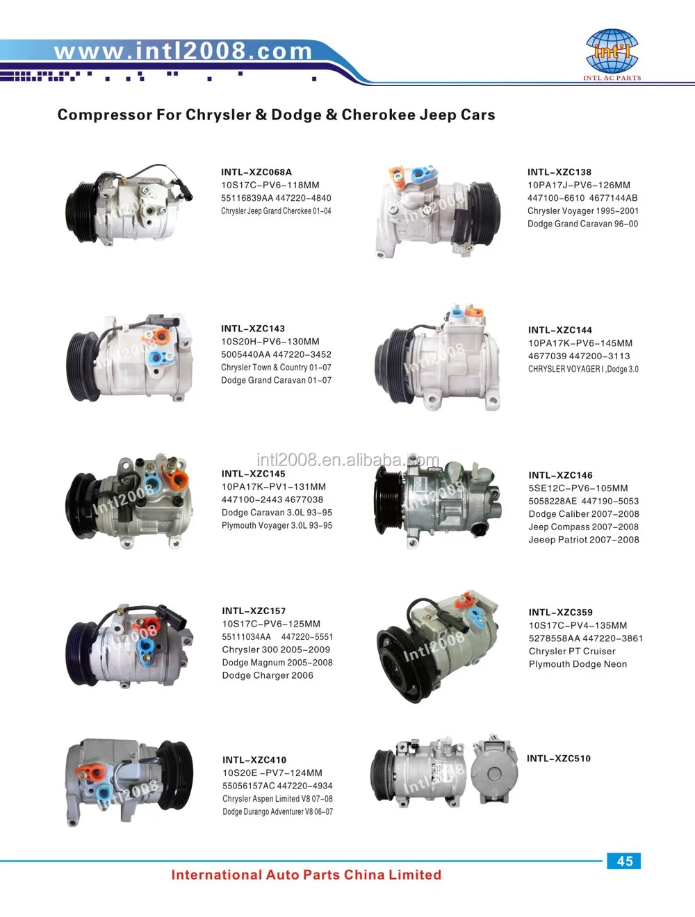 Ac Compressor Assembly Denso 10s17c For Chrysler 300/ For Dodge Magnum