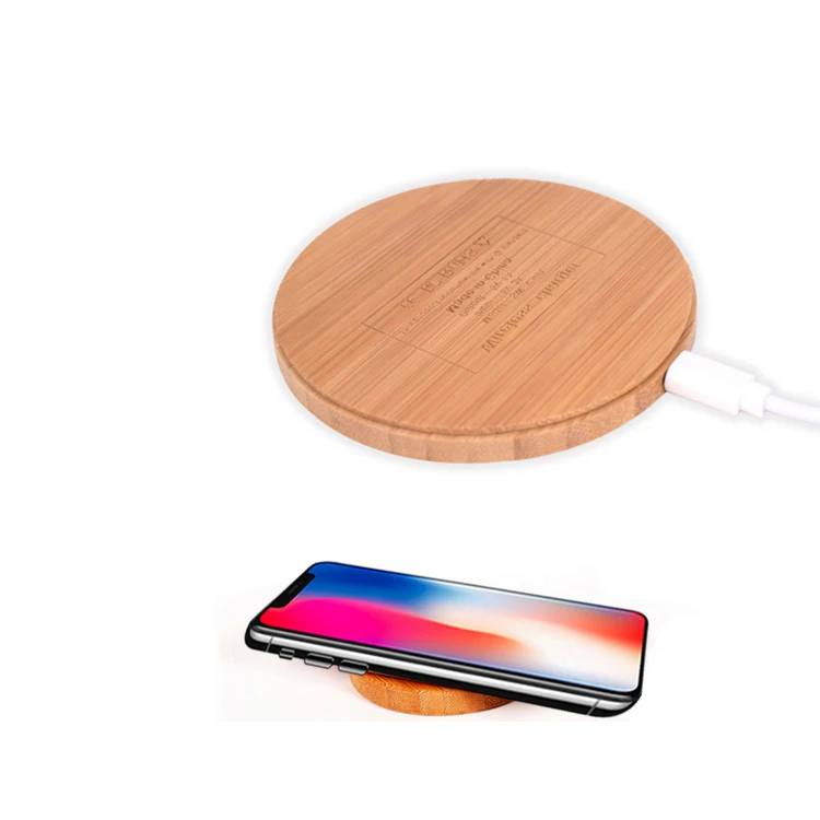 Wireless Phone Charging Station Wood Bamboo Wireless Charger Portable ...