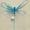Artificial Wired Metal Glitter Dragonflies For Christmas Tree Ornaments
