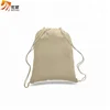 Handmade Cotton Canvas Drawstring Student Book Bag Draw String Backpack Big