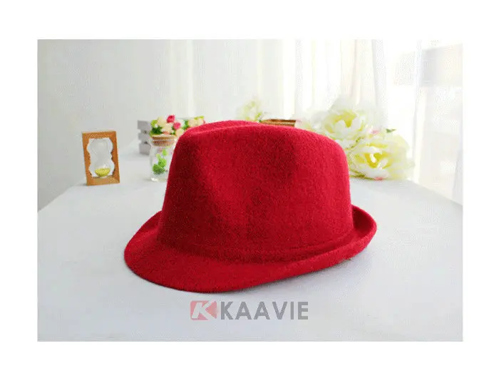 Guangzhou factory ladies wool felt fedora hat6