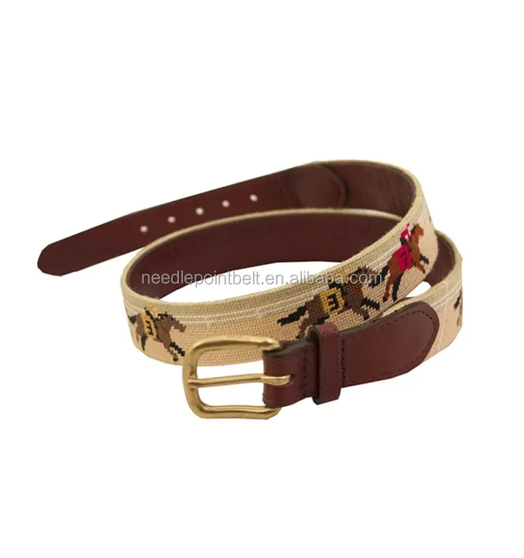 Horse Racing Needlepoint Leather Belt Buy Leather Belt Horse,Horse