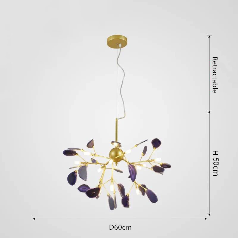 Luxury Contemporary Agate Stone hanging ceiling Home Decor creative lighting chandeliers