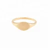 Minimalist handmade silver jewellery 14K gold custom blank signet ring 2018
