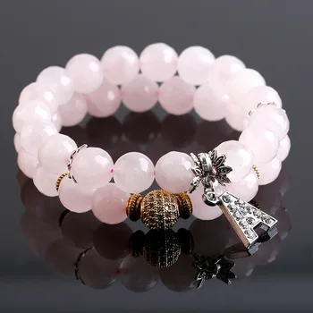 Yogo Pink Reiki Faceted With Crystal Gold Ball Drusy Agate Bracelet Yogo Pink Reiki Faceted With Crystal Gold Ball Drusy Agate Bracelet