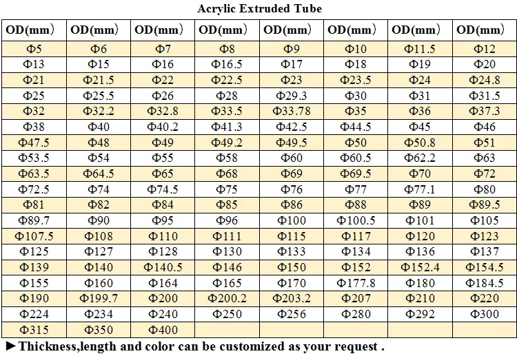 opal acrylic pipe diameter opal acrylic pipe diameter