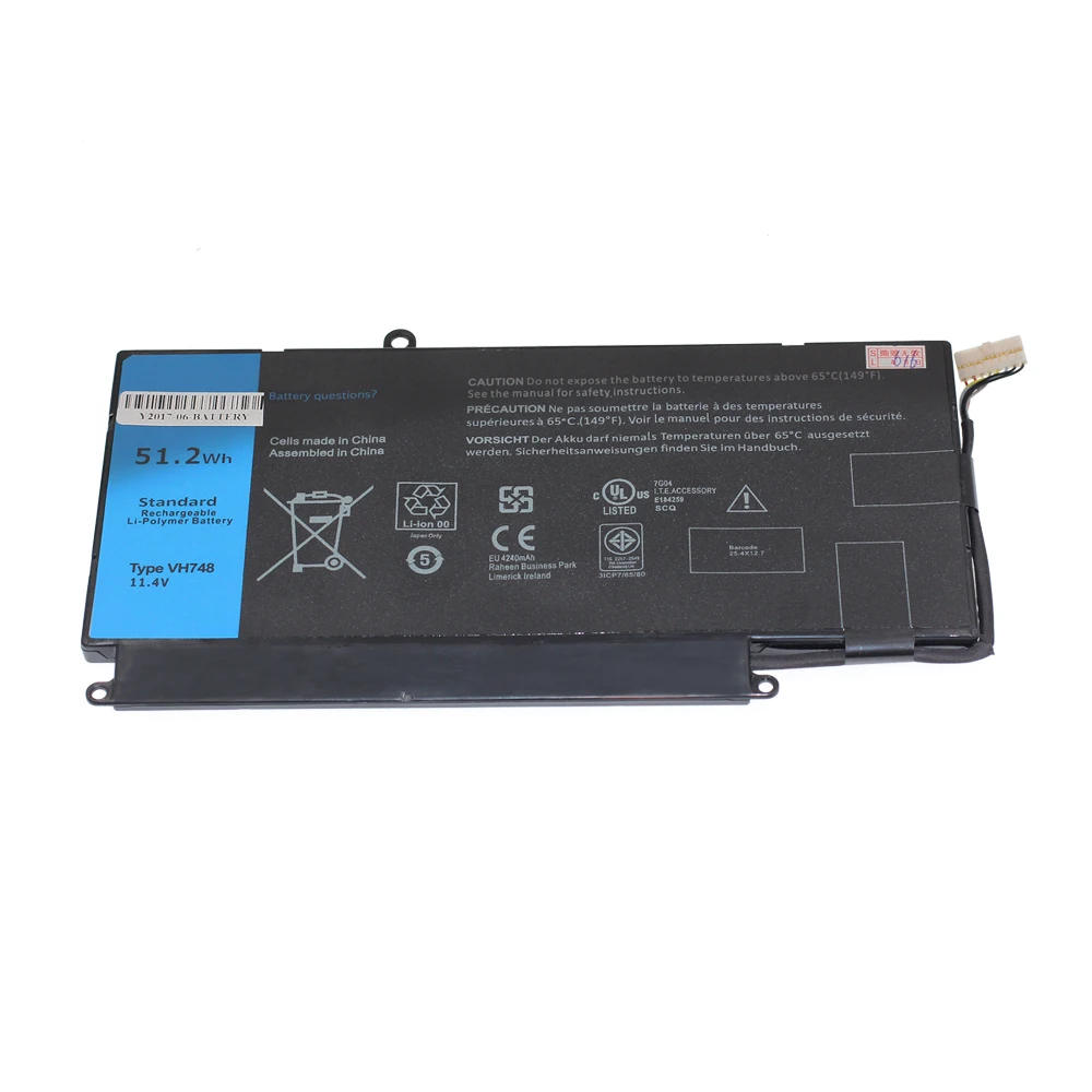 100% New 11.4v 51.2wh Vh748 Laptop Battery For Dell Inspiron 14-5439 ...