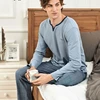 Long Sleeve Men Pajama Sets Cotton Pajamas for Men Elegant Mens Pajamas Set