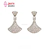 Wholesale Fashion Stud Earring Roes Gold Color Fine Jewelry Zircon Skirt Shape For Women