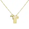 Fashion Inspired Statement Jewelry Multi Geometric Star Key Dog tags Heart Charms Necklace With CZ Stone