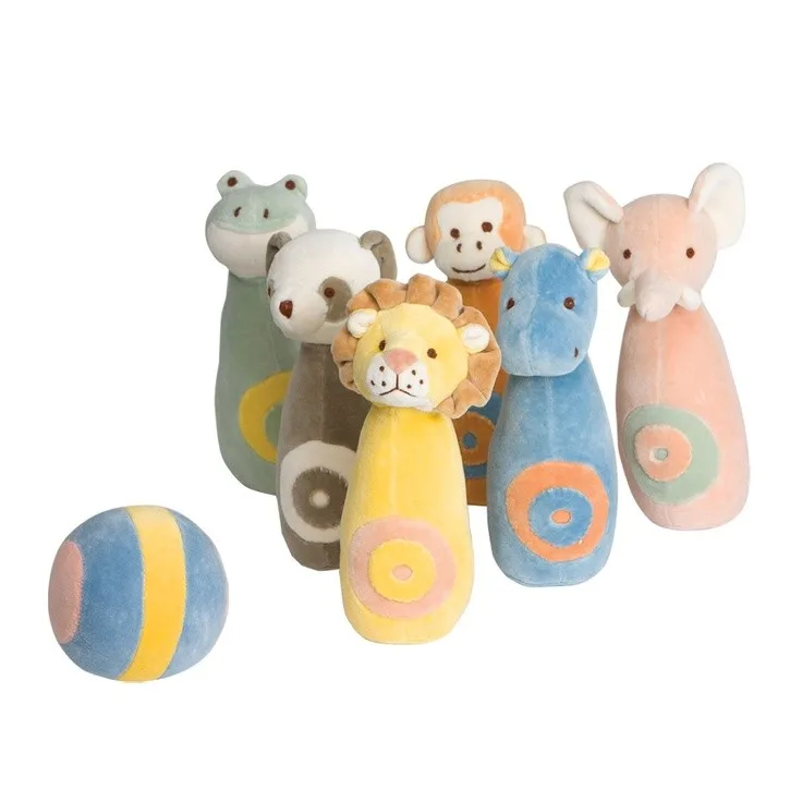 plush animal bowling set