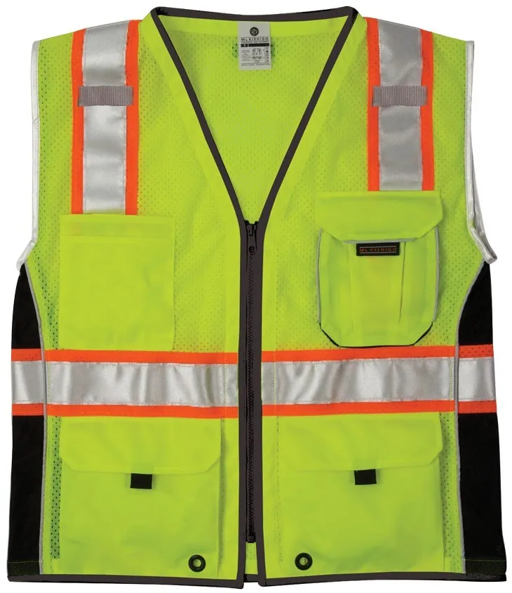 fashion safety reflective vest with pocket and zipper