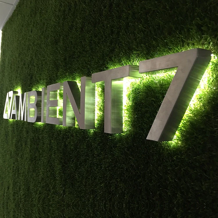 Illuminated Led Wall Mounted Letters Metal Back Lighted Signs Led Light