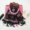 Classical gorgeous tassel rolled edges 90*90 square antique scarf