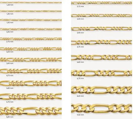 cadenas de oro figaro 14 k 10 k joyas de oro figaro cadenas componentes de cadenas de oro figaro 14 k 10 k joyas de oro figaro cadenas componentes de