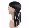 Custom bandanas durag with Waves Extra Long Tail and Wide Straps for men Du-RAG